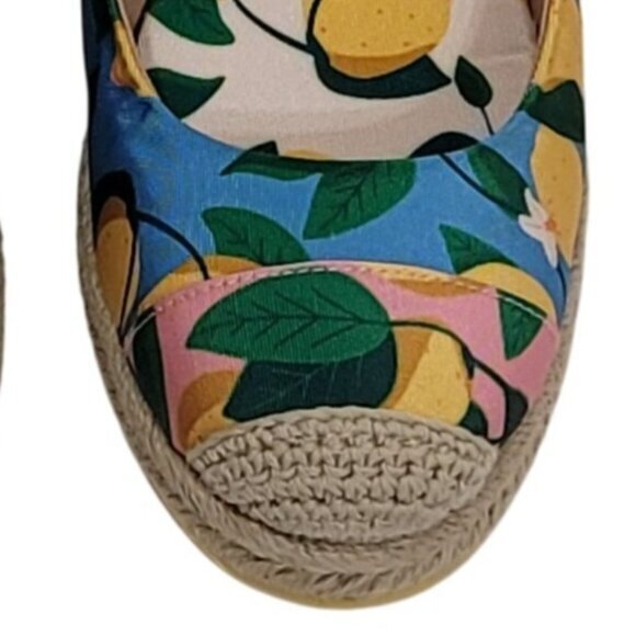 Cole Haan Slingback Espadrille Wedge Sandals 5.5 Multicolor Fabric - Picture 3 of 10